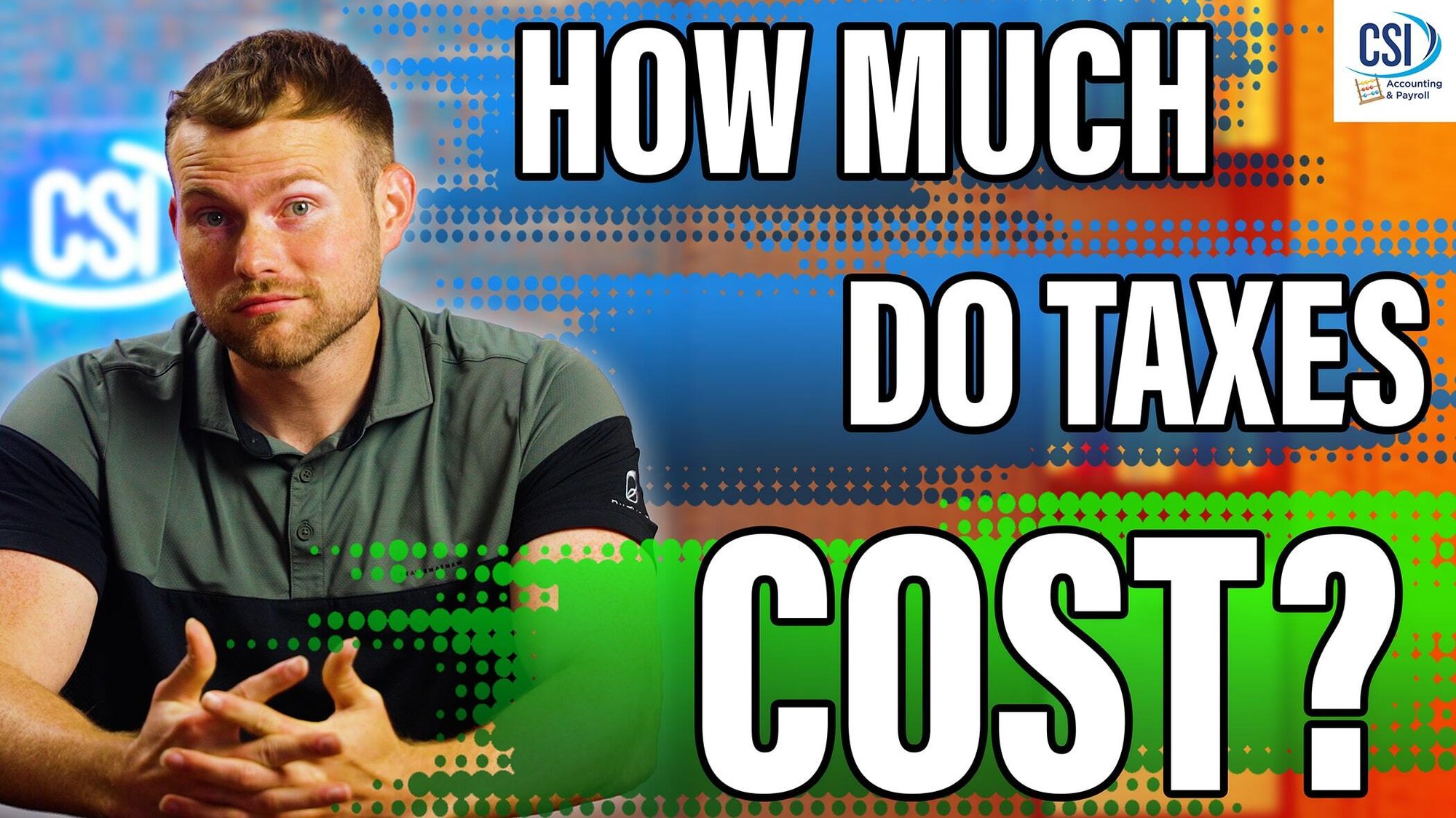 csi consultant with hands out and text with graphics