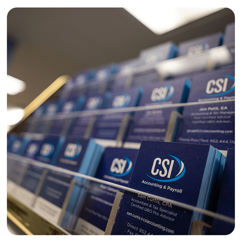 CSI Accounting and Payroll business cards