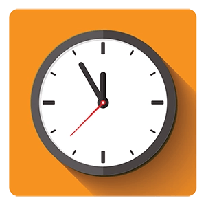 clock on orange background